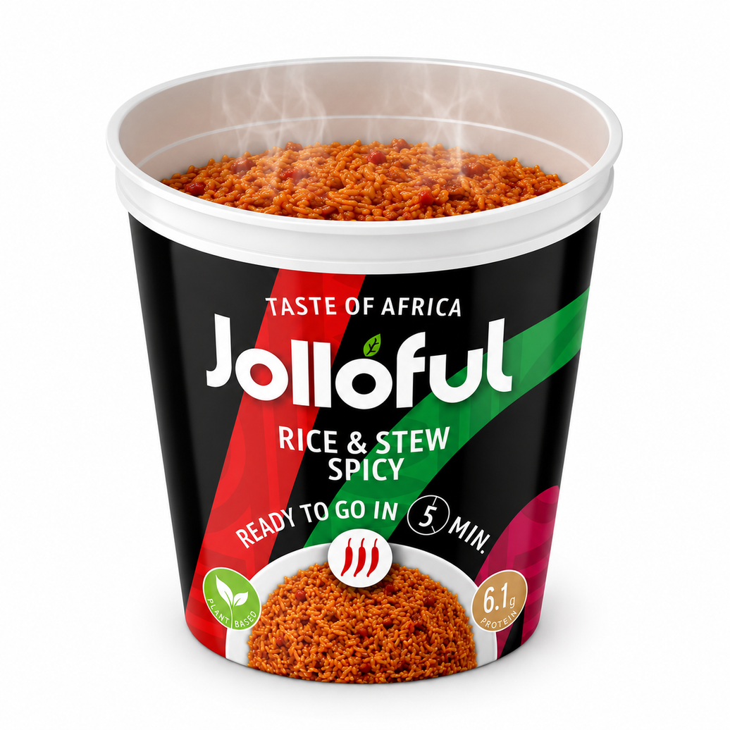 Jolloful spicy rice and stew meal
